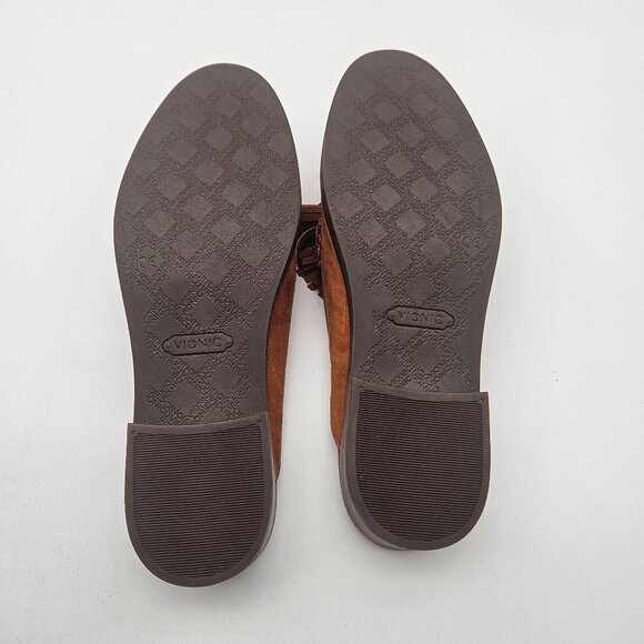 Vionic Reagan Brown Suede Tassel Mule Shoes Womens Sz 7 NEW Read - Picture 7 of 7